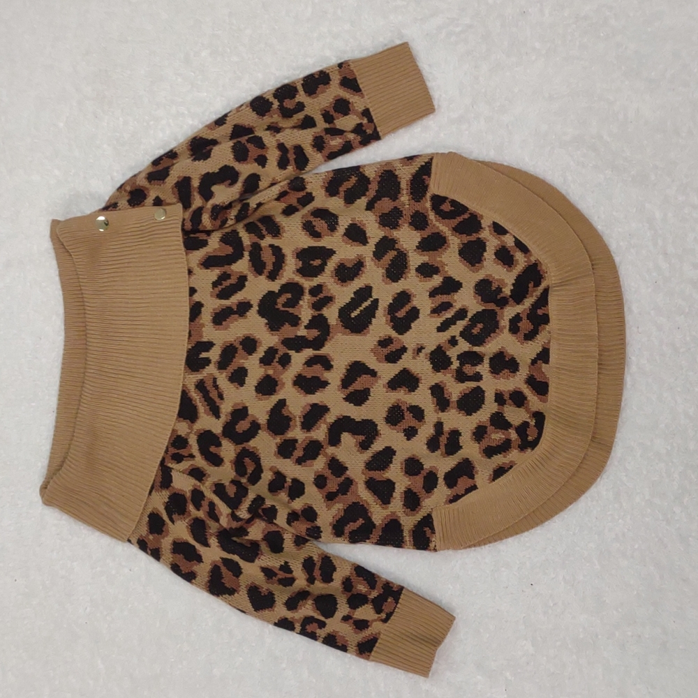 89th+Madison Women's Leopard Print Cowl Neck Sweater Size Medium - Picture 14 of 15